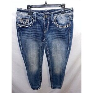 Vigoss Women’s Capri Jeans Size 30x27 Blue Rodeo Cowgirl Western